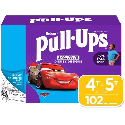 Huggies Pull-Ups Boys Training Pants 4T-5T, 38-50lbs, Easy Open Sides ...
