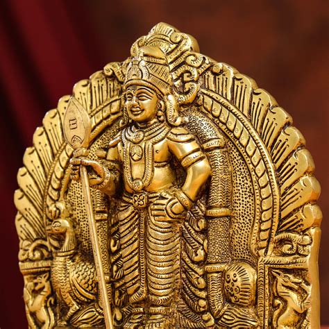 Brass Lord Murugan/Kartikeya Idol (9.5 Inch) – Vedansh Craft