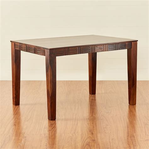 Buy Keya Brown Solid Sheesham Wood Dining Table Set With 4 Chairs from ...