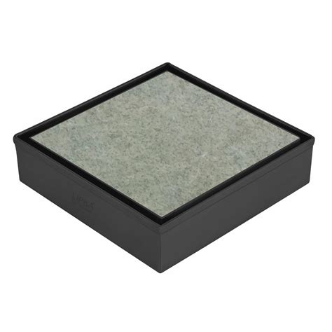 Tile Insert Square Floor Drain - Black (5 x 5 Inches) - LIPKA | Lipka Home
