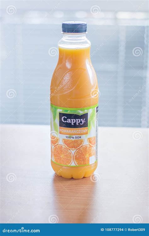 Plastic Bottle of Cappy Orange Juice. Cappy is Brand Owned by the Coca-Cola Company Editorial ...