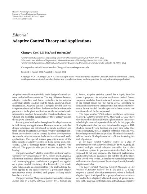 Image result for Adaptive Control Applications