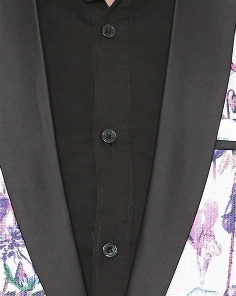 Buy White WINTAGE Floral Print Single-Breasted Blazer with Contrast ...