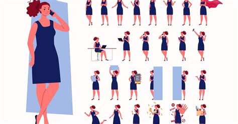 Business Woman Character Set — Teletype