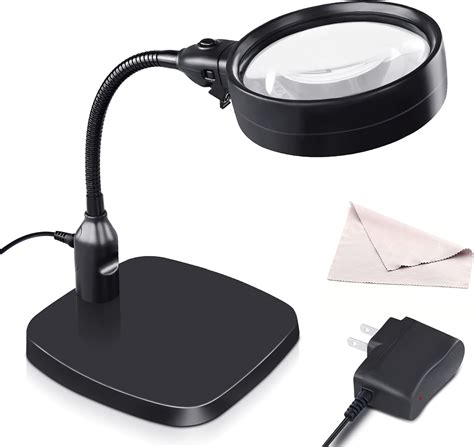 Buy Leffis 10X Magnifying Glass with Light and Stand Desktop Magnifier ...