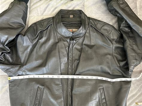 U2 Wear Me Out Black Leather 80s-90s Bomber Jacket Me… - Gem