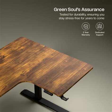 L-Shaped Standing Desk – Oasis Dual Motor (5ft + 3.4ft) | Green Soul