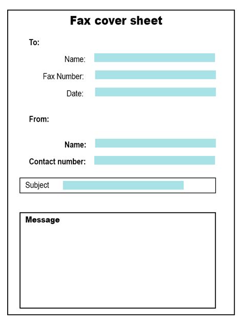 free printable printable pdf printable fax cover sheet