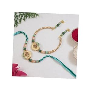 I Jewels Pearl Bhaiya Bhabhi Lumba Rakhi Bracelet Combo Set With Roli ...