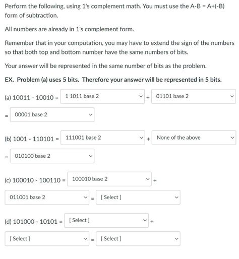 Image result for Subract the Fallowing Decimal Numbers Using 1s Complement