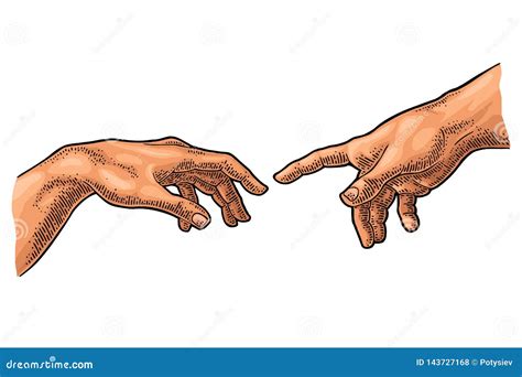 Male Finger Pointing Touch God Hand. the Creation of Adam Stock Vector - Illustration of human ...