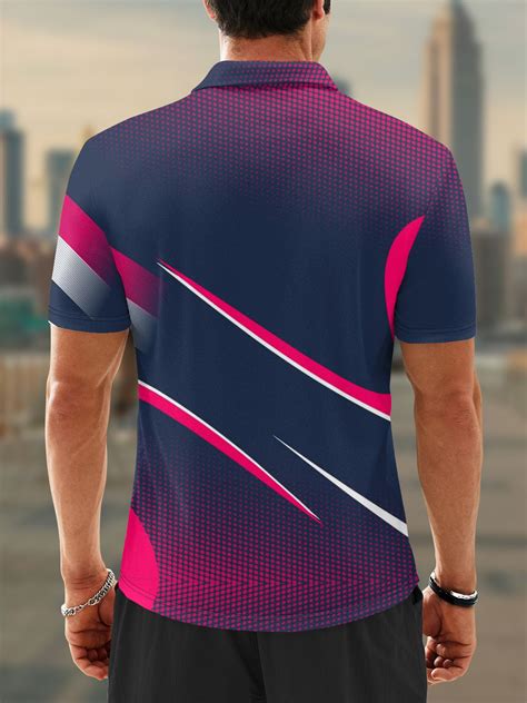 Moisture Wicking Artistic Geometric Dots Golf Polo | hardaddy