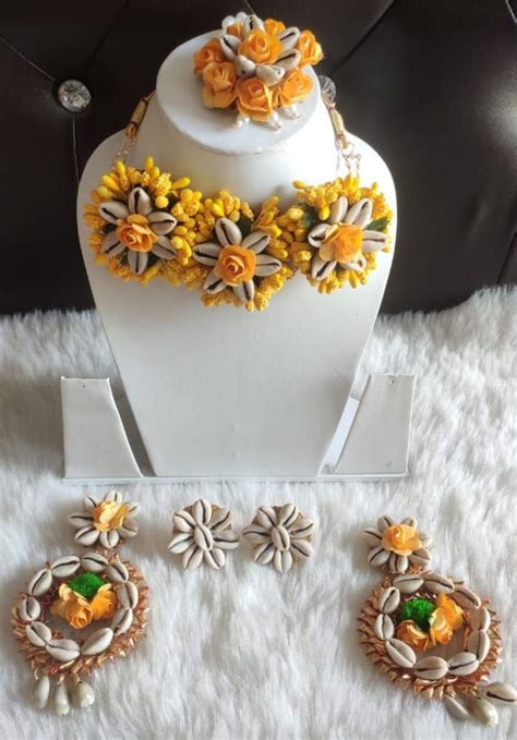 Lamansh® Shells 🐚 collection Floral Jewellery Set 🌺🌷 / Haldi Set
