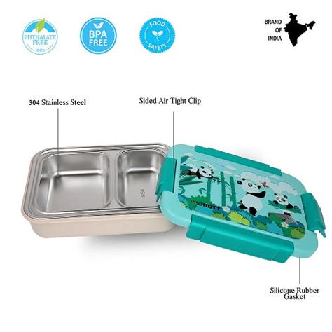 PROBOTT Lunch On 750ml Stainless Steel Lunch Box, 2 Grid Tiffin Box, C ...