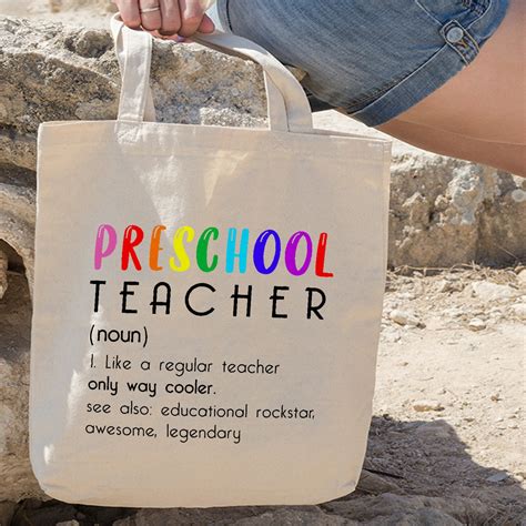 Preschool Teacher Tote Bag, Kindergarten Teacher Tote Bag, Thank You ...