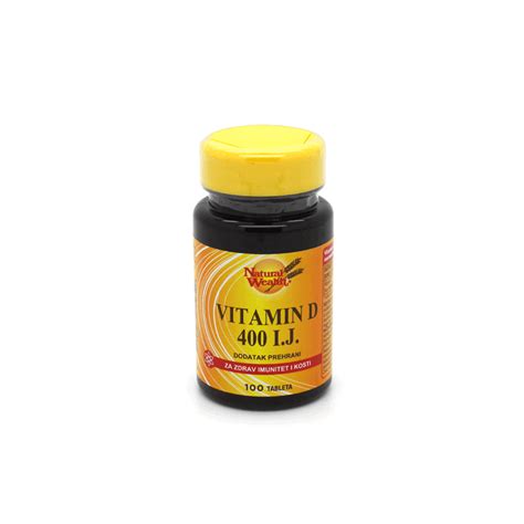 NATURAL WEALTH VITAMIN D 400 IU TBL A100 - Ljekarna LifePharm
