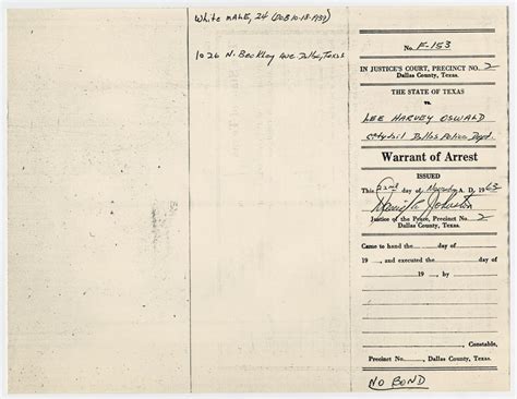 [Warrant of Arrest Charging Lee Harvey Oswald with Murder of Officer J ...