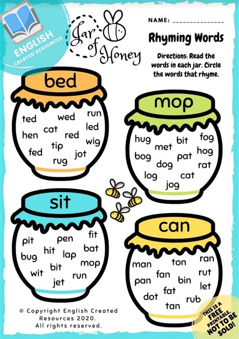 CVC Rhyming Words Activities - English Created Resources