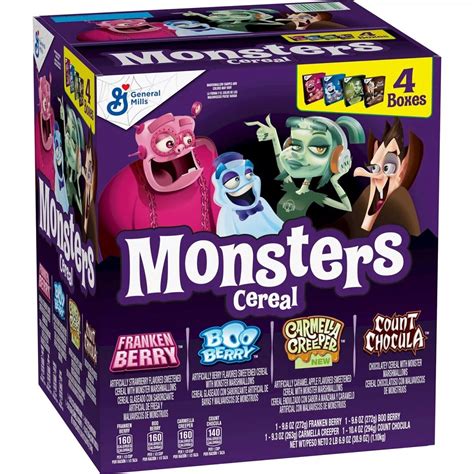 General Mills Monster Cereals mit Boo Berry, Franken Berry, Count Cho ...