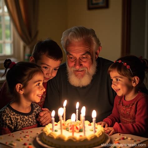 Iranian Family Celebrates Grandfather's Birthday | Stable Diffusion Online