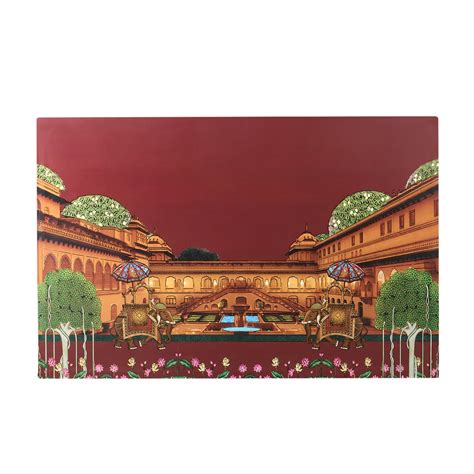 Bridal Lehenga Box Pichwai Print with Free Name Customisation Brown ...