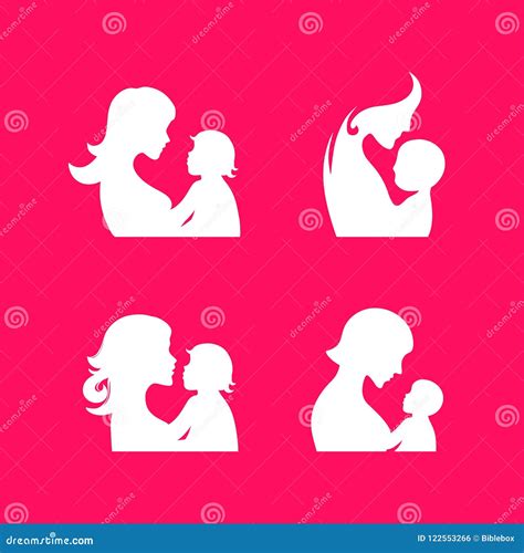 Silhouettes. Mother and Child Stock Vector - Illustration of invite, graphics: 122553266