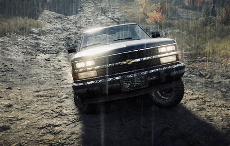Wallpaper HDR, Chevrolet, game, rain, trees, Michigan, mud, UHD for ...