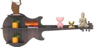 Invenzo Guitar Shape Wall Mounted Floating Shelf MDF (Medium Density ...