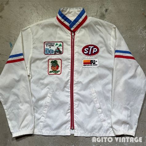 70's Don-Jac STP ナイロンレーシングジャケット ワッペンカスタム トリコロール HONDA RAT FINK USA製 ...