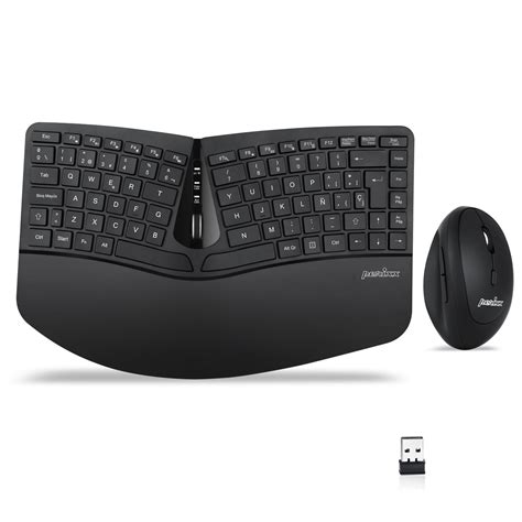 Perixx PERIDUO-606 ES Set de Teclado Compacto Ergonómico inalámbrico y ...