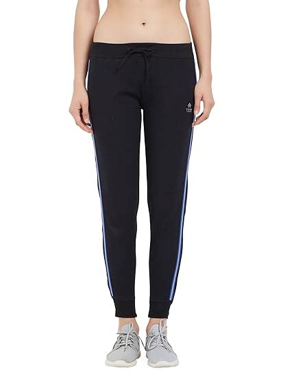 TUNA London Black Solid 95% Cotton +5% Lycra Fabric Joggers for Women's ...