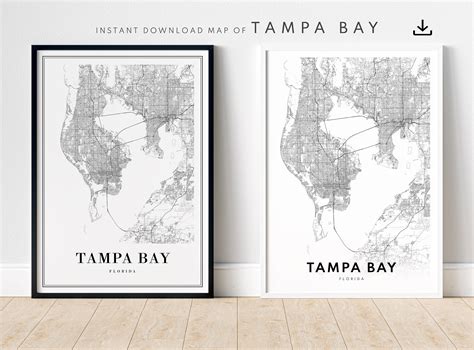 Tampa Bay Map Print, Tampa Map Poster, Download Printable Tampa Bay ...