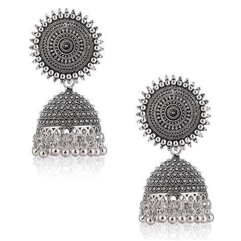 Buy Revy Style Traditional Round Shape Black Metal Oxidised Silver ...