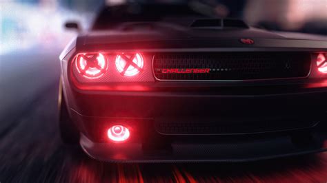 Dodge Challenger Angel Headlights 4k - Cars Wallpaper