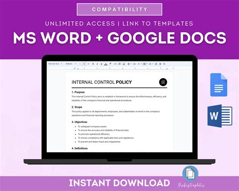 Image result for Internal Control Policy Examples