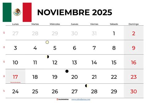 Calendario Noviembre 2025 Mexico: Fechas Importantes