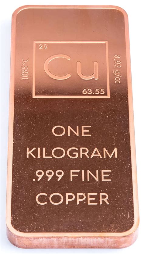 UniqueMetals 1 Kilo .999 Pure Copper Bar Paperweight with Element India ...