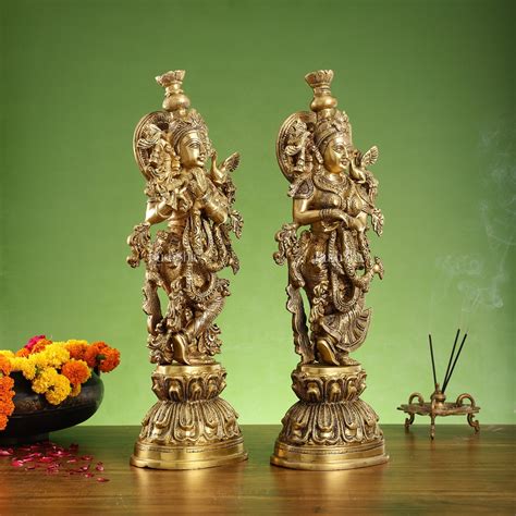 Buy Divine Radha Krishna Idols 21" | Premium Brass Craftsmanship ...
