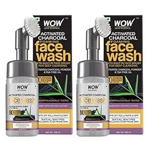 WOW SKIN SCIENCE Set of 2 Activated Charcoal Foaming Face Wash with ...