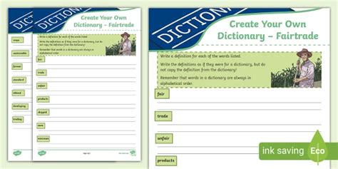Fairtrade Dictionary Activity | CfE Resources | Twinkl