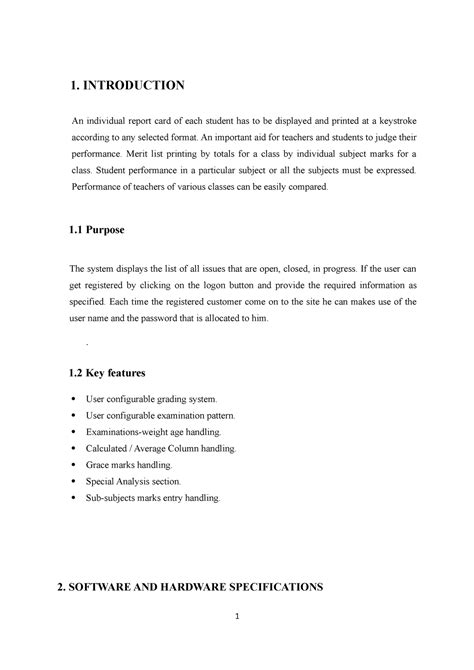 Student result management system project report - 1. INTRODUCTION An ...
