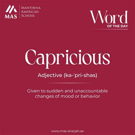 #wordoftheday #capricious #vocabularyboost #learnwithmas # ...