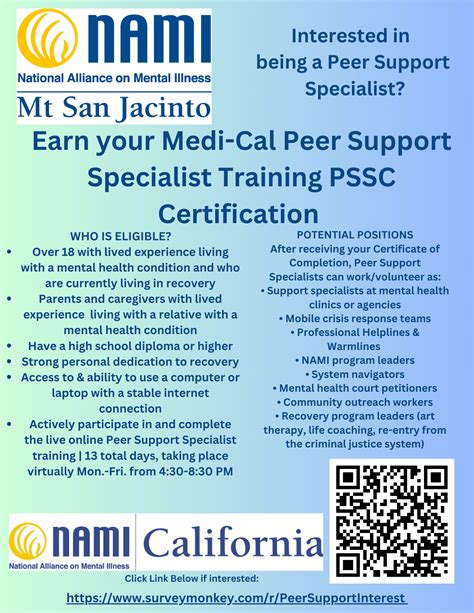 Medi-Cal Peer Support Specialist Certification Training - NAMI Mt. San ...