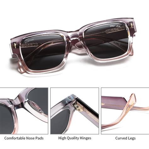 GREY JACK Retro Square Eyewear Latest Stylish Polarized Sunglasses Bla ...