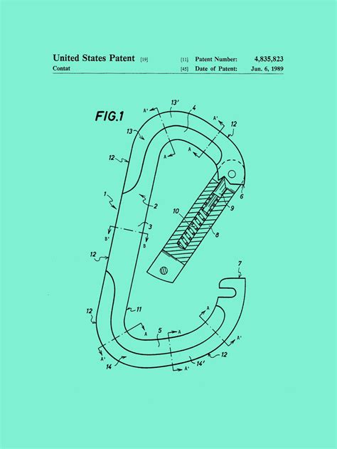 Framable Patent Art the Original Poster Art Print Rock Climbing Metal ...