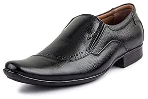 Junu Genuine Leather Men's Slip on Shoes (07, Black) : Amazon.in: Shoes ...