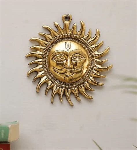 Metal Sun Surya Gold Finish Creative Wall Hanging Vastu Hanging By Tam