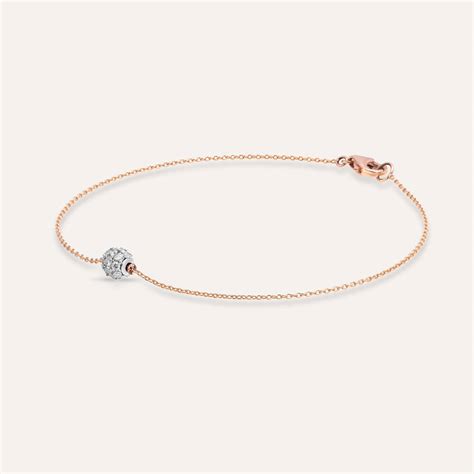 0.25 CT Diamond Rose and White Gold Sphere Bracelet