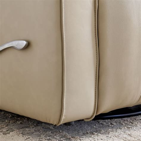 Buy Hamburg Half Leather 1-Seater Swivel Rocking Recliner - Beige from ...