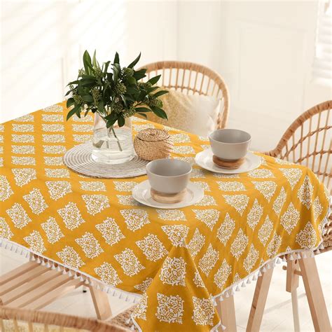 Buy Urban Space 100% Cotton Square Dining Table Cover, Printed Anti ...